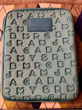 Marc by Marc Jacobs Teal Embossed Laptop Sleeve